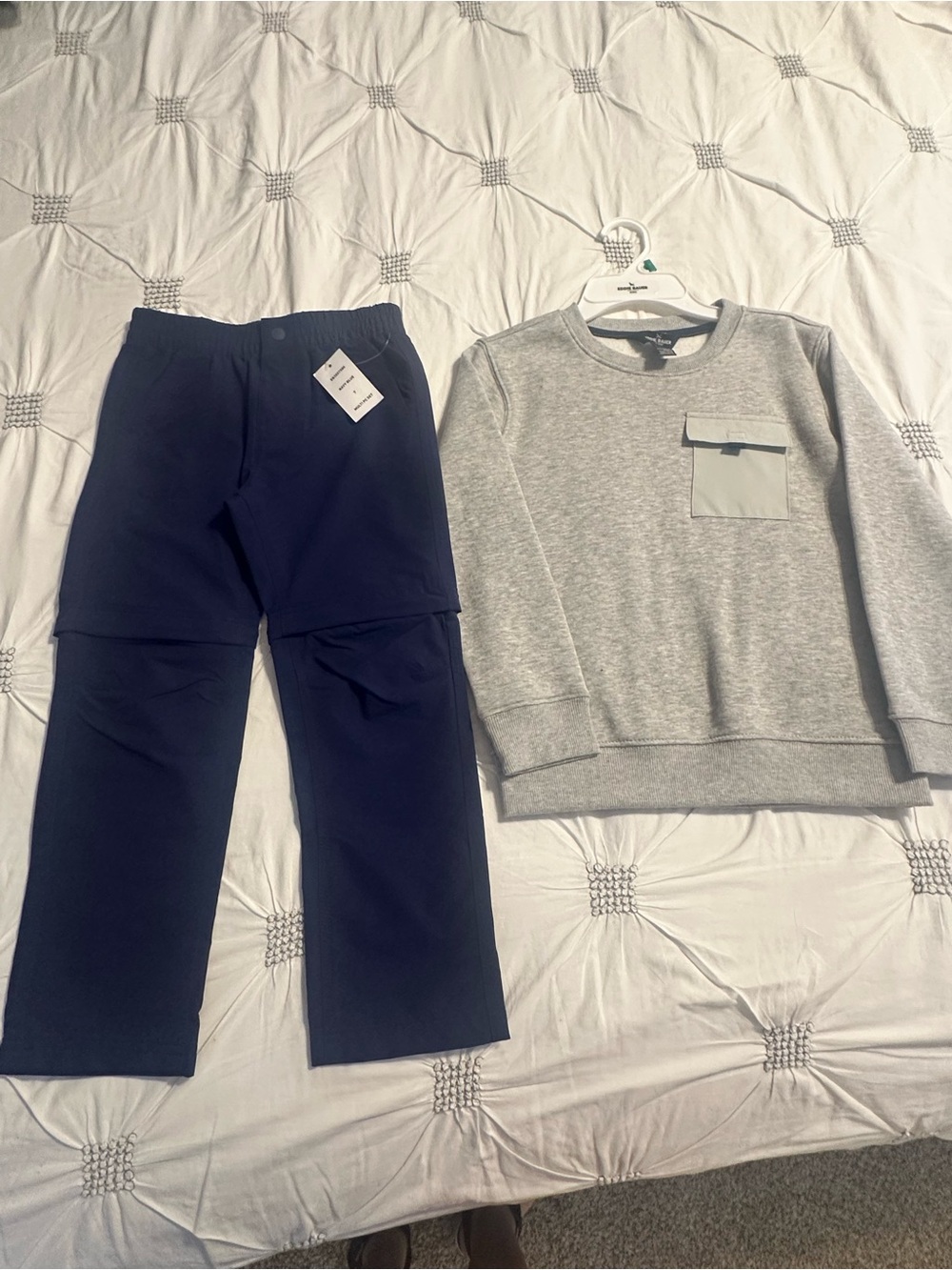 Eddie Bauer Kids Light Grey Sweatshirt and Pant Set